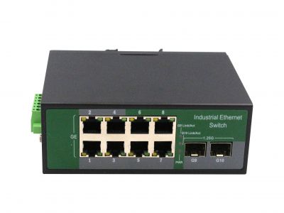 鋼合金工業級千兆2光8電SFP工業級交換機